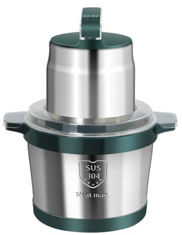 Kouamor Hachoir à Viande Électrique avec Bol Inox 6 L, Hachoir Électrique de Cuisine 1000 W, 2 Vitesses Réglables, Hacher Viande, Oignons, Fruits et Légumes