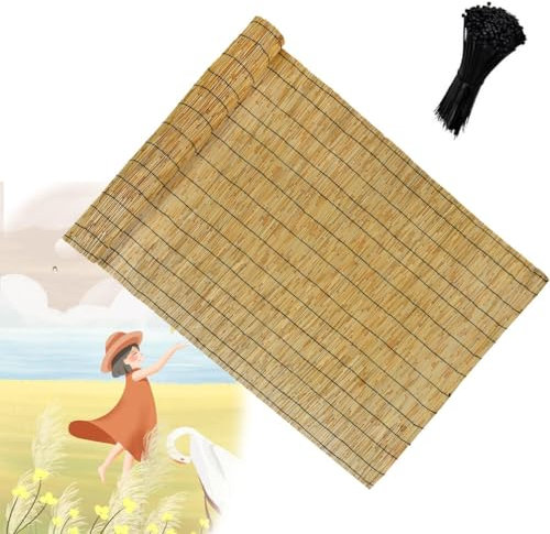 Valla ocultacion Jardin Exterior Pantalla De Privacidad 70/85/95/100/120cm Rollo De Valla De Caña para Decoración de Ambientes Estera Caña de Balcón(Natural)