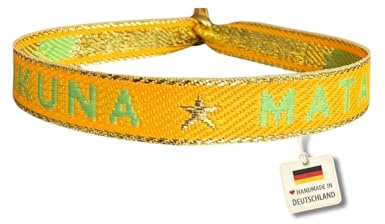 happymaker Stoffarmbänder mit Statement im Boho Style für Frauen und Männer, wasserfest, handmade in Deutschland, Festival Armband