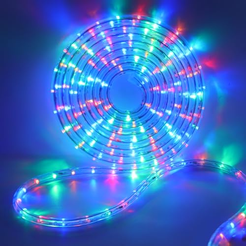 HEGEHE LED Lichterschlauch Außen, 36leds/m Wasserfest LED Schlauch Lichterkette Licht Leiste für Garten,Party,Weihnachten,Zaun,Dach,Dekoration Beleuchtung (Mehrfarbig, 15M)