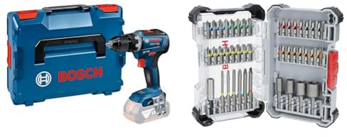 Bosch Professional 18V System GSR 18V-55 Cordless Drill Driver (max. Torque: 55 Nm, excluding Batteries and Charger, in L-BOXX 136) + 43x Extra Hard Screwdriver Bit Set (197 x 110.5 mm, Accessories)