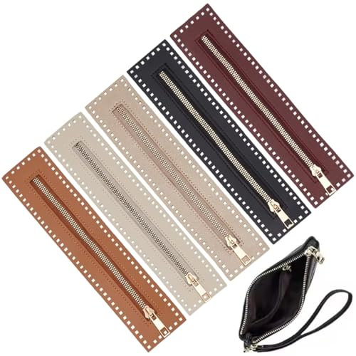 5 pezzi cerniere per borse e borse cerniera all'uncinetto in pelle PU da 10 6x2 4 pollici con buchi forniture di cucito per fai -da -te jeans artigianato