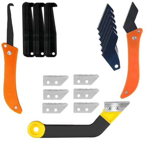 30 Pcs Pro Grout Removal Tool Kit, Grouting Tool with Angled Hand Saw