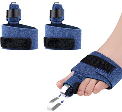2PCS Adjustable Toe Splints for Straightening,Hammer Toe Straightener with Metal Support Plate,Breathable Design,Broken Toe Support for Men & Women,Left/Right Foot Compatible,Injuries Sprains Etc