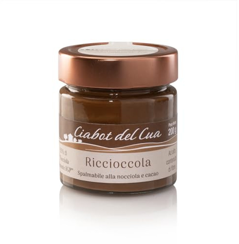 Ciabot del Cua, crema spalmabile alla nocciola riccioccola, 62% di Nocciole IGP delle Langhe, cacao e zucchero grezzo, senza lattosio, pack da 3 x 200 g