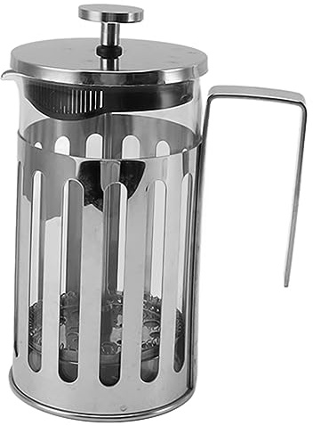 de prensa francesa Copa de borosilicato alto 304 Pot de prensa francesa resistente al calor de acero inoxidable para el hogar Camping Trawing Café de té Té de hierbas duraderas (600 ml de plata)