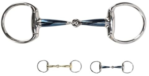 NETPROSHOP Anatomisch geformte Olivenkopftrense mit einfach gebrochenem Gebiss Mundstück 14 mm Argentan oder Sweet Iron, Groesse:13,5, Farbe:Sweet Iron
