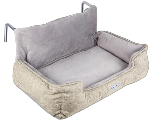 Happi N Pets Letto per Gatti per Riscaldamento, Lettino per Gatti con Riscaldamento, Comodo Letto per Gatti con Gancio Regolabile per Diversi Riscaldamenti, Amaca per Gatti per Riscaldamento, Beige
