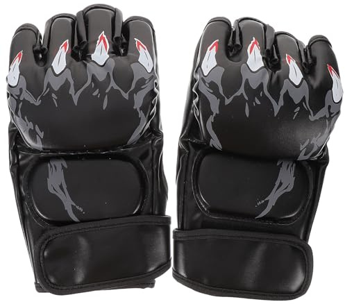 JOINPAYA Boxing Gloves Half-finger Kickboxing Gloves Professional for Men Boys Muay Thai Martial Arts Black Claw