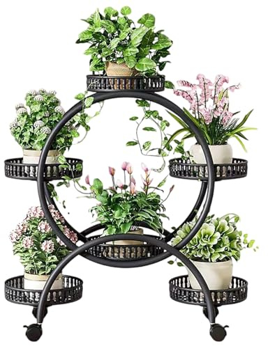 HUJZJY Metall-Pflanzenständer Indoor, Als Blumentreppe mit Mehrschichten, Blumenständer aus Metall Schwerlast Drinnen und Draußen, für Indoor, Outdoor, Balkon, Wohnzimmer, Blumentopf