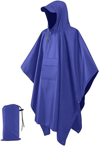 Waterproof Poncho Adult, Rain Poncho for Camping Fishing Hunting Festival