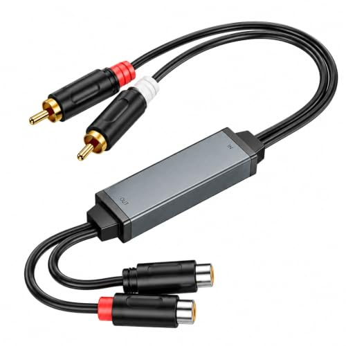 Isolateur de Bruit RCA de Masse, Éliminateur Bourdonnement Filtre Voiture pour Autoradio Ground Loop Isolator Boucle de Terre, Anti Parasite Audio pour Autoradio Amplificateur Home Cinéma Stéréo
