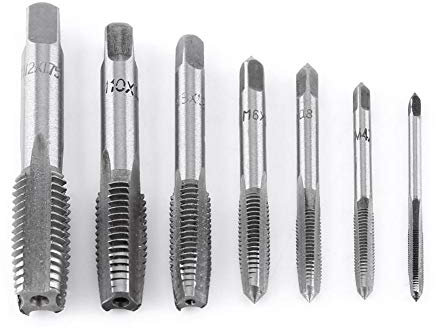 Fydun Machos De Rosca, 7 Piezas De Acero De Rodamiento M3-M12, Juego Completo De Herramientas De Roscar, Ideal Para Crear Y Reparar Roscas En Madera, Plástico, Y Metal, Herramientas De Alta Dureza