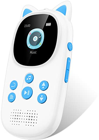 MP3 Player for Kids, 32GB Bluetooth 5.0 Kids Mp3 Player, Child Music Player with FM Radio, Speaker, Voice Recorder, Expandable up to 128GB, Lanyard Headphone Included