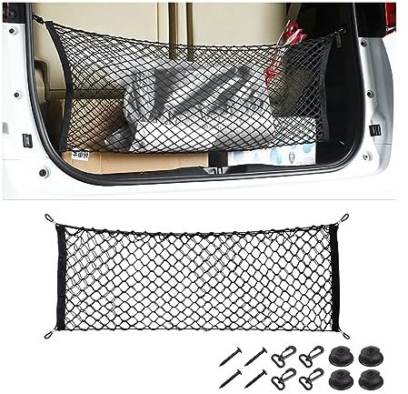 CGEAMDY Rete di stoccaggio in Nylon, Rete di immagazzinaggio Estensibile per Il Bagagliaio dell'auto, Rete di immagazzinaggio Universale per la Maggior Parte delle Auto, Veicoli (90x30cm)