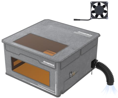 ATOMSTACK FB2 Boîtier pour machine à graver au laser 74*76*42cm avec Ventilation et Tuyau d'Échappement, Couverture de Protection Ignifuge et Anti-Poussière Pliable Réduction des Odeurs et du Bruit