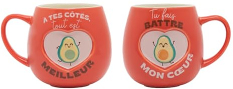 Mr.Wonderful - Set de 2 tazas - A tu lado todo es mejor. Haces que mi corazón lata