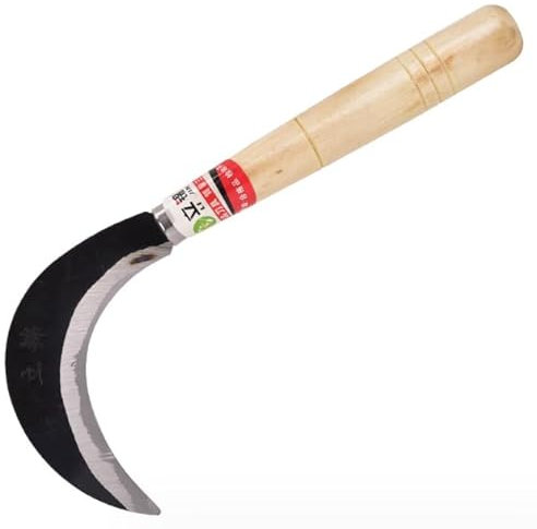 FINPAN Gartenarbeit japanische Gras Stahl Sichel,Handsichel-Werkzeug, Gras-Sichel,Sod-Sichel für Blumen-Bonsai NO.2188