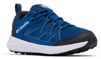 Columbia Youth Unisex Peakfreak Rush Waterproof, Waterproof Low Rise Trekking and Hiking Shoes, Mountain Blue/White, 6