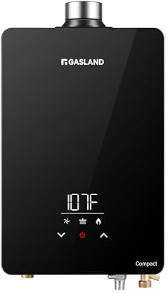 GASLAND Compact Natural Gas Tankless Water Heater Indoor, Up to 4.22 GPM 102,000 BTU Instant On-Demand Water Heater, Extremely Compact, Ultra Quiet, More Stable Temp for Residential Use, CG422NG