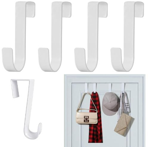 5 Pezzi Appendi Accappatoio Bagno, in Acciaio Inox,Ganci per Asciugamani Universali,Salvaspazio Appendi Asciugamani Bagno Gancio Accappatoio Doccia,per Termoarredo Bagno(Bianco)