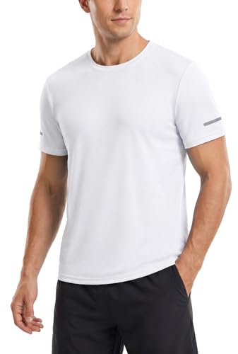 ZENGVEE 1/3 Pack Men's T-Shirts UPF 50+ Rash Guard Quick Dry Sports Tops | lightweight stretch breathable rash vest mens, moisture wicking t-shirt with reflective strips for surfing, running & outdoor