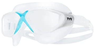 TYR Rogue Femme Swim Mask Adult Fit, Clear/Blue/Grey