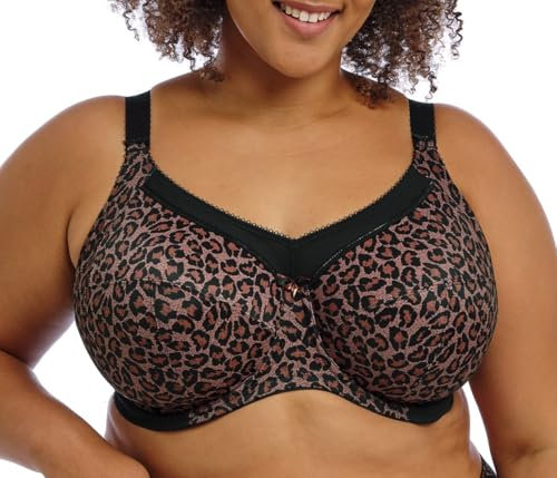 Goddess Women's Kayla Underwire Full Coverage Side Support Bra, Dark Leopard, 34F