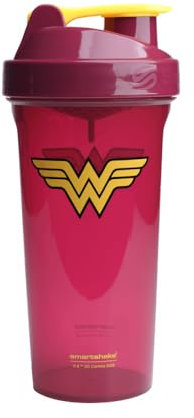 Smartshake Lite Justice League Protein Shaker Bottle 800ml – DC Comics Wonder Woman Water Bottle, Leakproof BPA Free Gym Shaker Bottle for Protein Shakes And Protein Powder, Wonder Woman