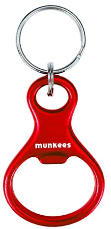 munkees® Achter Schlüsselanhänger Rot – Alu Flaschenöffner
