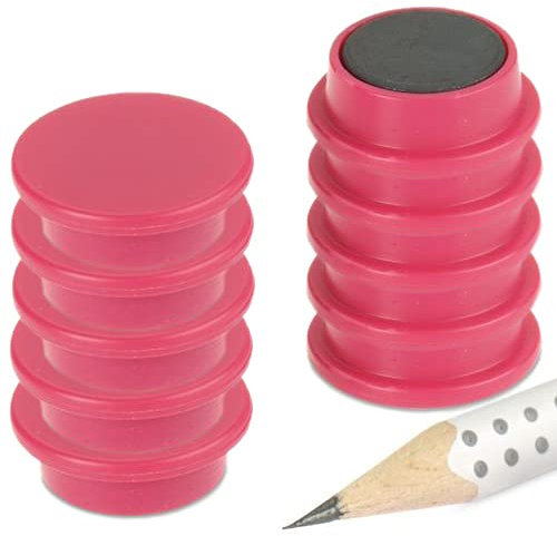 10x Pinnwandmagnete/Büromagnete (magnets4you) | Pink | Ø 20 x 7 mm | hält 400 g | Ferrit | für Whiteboard, Kühlschrank, Büro, Schule, Tafel