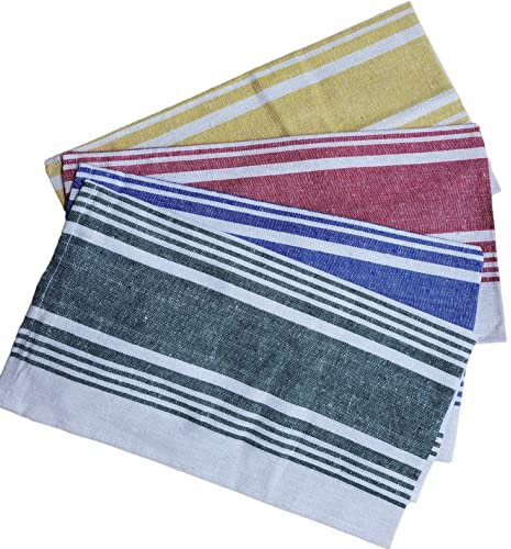 Voice7 Pack Of 6-100% Cotton Tea Towels (45 x 65 cm) Kitchen Towels/Dish Cloths For Home Office & Bar Glass - High Absorbent Towel