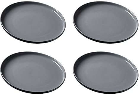 Ritzenhoff & Breker Speiseteller Jasper, Schwarz, 4er Set, ø 26 cm, Steinzeug, Teller mit Soft-Touch-Haptik & farbiger Matt-Glasur