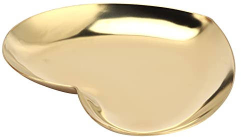 HERCHR Gold Herz Schmucktablett, Edelstahl Aufbewahrungstablett mit Schloss, Klassisch Modern, Schmuck und Kosmetik aufbewahren und präsentieren