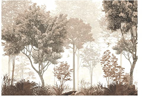WallArena - Vlies Fototapete Wald Herbst Natur Bäume 254x184 cm - Fototapeten - Tapeten - für Wohnzimmer Schlafzimmer - Vliestapete Wandtapete Tapete 3D Effekt- inkl. Kleister