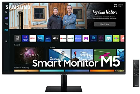SAMSUNG S32BM502 Smart Monitor 32 Zoll Full HD (1920 x 1080, VA, Smart TV, HDMI, Bluetooth, AirPlay, WiFi, Office 365, 16:9, 60 Hz, Dex Kabellos, integrierte Lautsprecher, Hub T), Schwarz