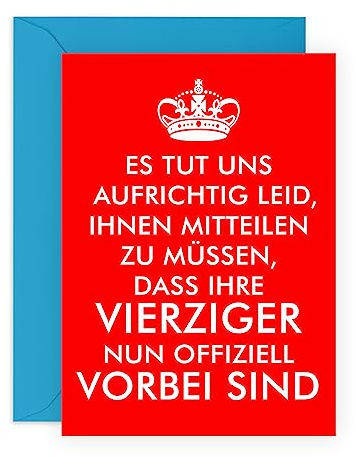 Central 23 Humorvolle Grußkarte für Männer – VIERZIGER NUN OFFIZIELL VORBEI SIND - lustiges Geschenk zum 50. Geburtstag für sie ihn – 50 geburtstag frauen - mit Aufkleber