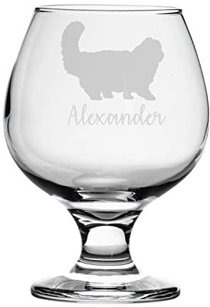Personalised Persian Cat Engraved Brandy Snifter Glass, Animal Gift for Women, Gift for Men (Persian Cat)