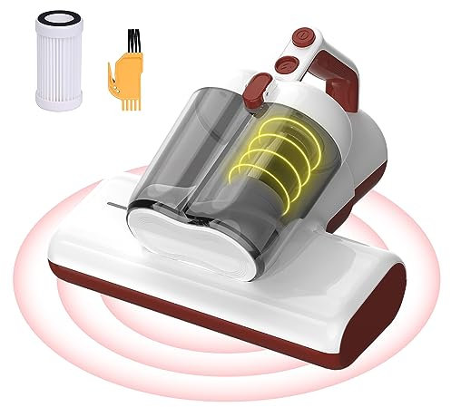 suzao Aspirapolvere Antiacari con Luce UV-C, 450W 14kPa Filtro HEPA Battimaterasso, Antibatterica, Rimuove Allergeni e Polvere Aspiratore acari per la pulizia di materassi,divani