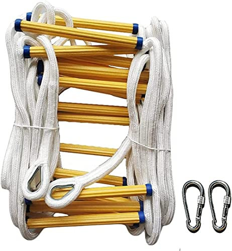 Znula JSY Notfall Feuerleiter Feuerfeste Fluchtleiter, Rettungsleiter, Strickleiter, Mehrzweckleiter, Notleiter mit Karabinern Feuer Rettungsleiter (Size : 18m)