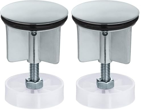 WENKO Exzenterstopfen verchromt - Waschbeckenstöpsel, 38,5 mm, 4 x 4 cm (Packung mit 2)
