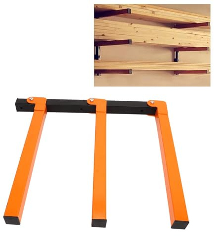 Ejoyous Trähylla med 3 nivåer, 4-pack väggmontering, träförvaringshyllor, träförvaring, metallhylla, träförvaring, verkstadshylla för inomhus, utomhus, användning, 460 pund, kapacitet