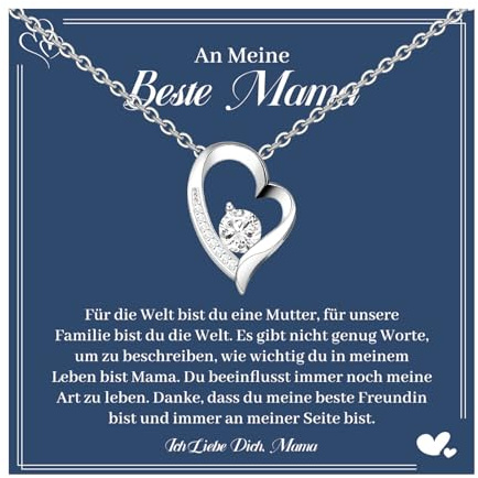 MANVEN Muttertagsgeschenk Kette für Mama Geschenke für Mama Mutter Geburtstagsgeschenk Herz Halskette Damen Schmuck An Meine Mütter Muttertag Geschenk Weihnachten