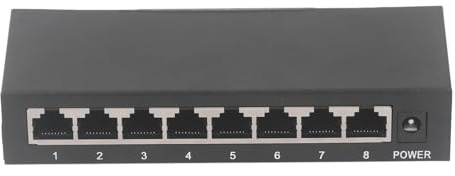 Fockety Switch PoE Gigabit 8 Ports, Commutateur Réseau sans Ventilateur Plug & Play avec 1000 Mbps Haute Vitesse, Commutateur Ethernet de Bureau ou Mural pour la Maison, Le Bureau (Prise