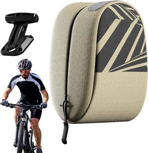 Fahrrad-Satteltasche, Satteltaschen Für Fahrrad, Wasserdichte Kapazität Sitztasche, Multifunktionale Aufbewahrungstasche Mobiltelefone, Tragbare Untersitztasche Mit Verstellbarer Halterung,Khaki,L