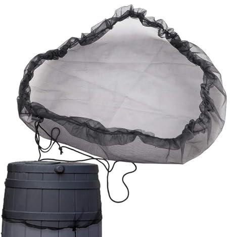 Barrel Cover Net, Rain Barrel Net Mesh Lid, Protective Net, Adjustable Protection Net for Leaves and Small Animals,
