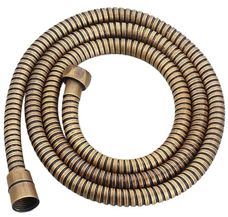 QIULKU Duschschlauch,Brauseschlauch Antiker Messing-Edelstahl-Flexibler Duschschlauch, Lange Badezimmer-Duschwasserschlauch-Verlängerung, Sanitärrohr-Zugrohr(80cm)