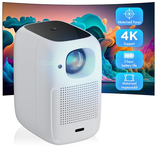 HDeye V1 Mini Beamer Handy Klein Tragbarer Projektor Heimkino 5G+2.4G WiFi Bluetooth 1080P 4K für iOS/Andorid/Laptop Schwarz