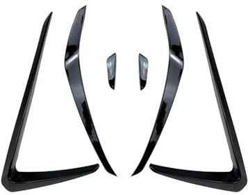 SQWDWEGF Für VW Für Golf 7 GTI 2013-2016 Frontschürze Seite Air Vent Trim Auto Intake Rahmen Grille Splitter Spoiler Canard Lip Schwarz Frontspoiler Frontlippe(6PCS-A)