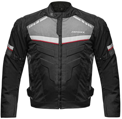 ASPIDEX Giacche da Uomo Giacca Da Moto Cordura Giacche CE Protettive Moto Impermeabile